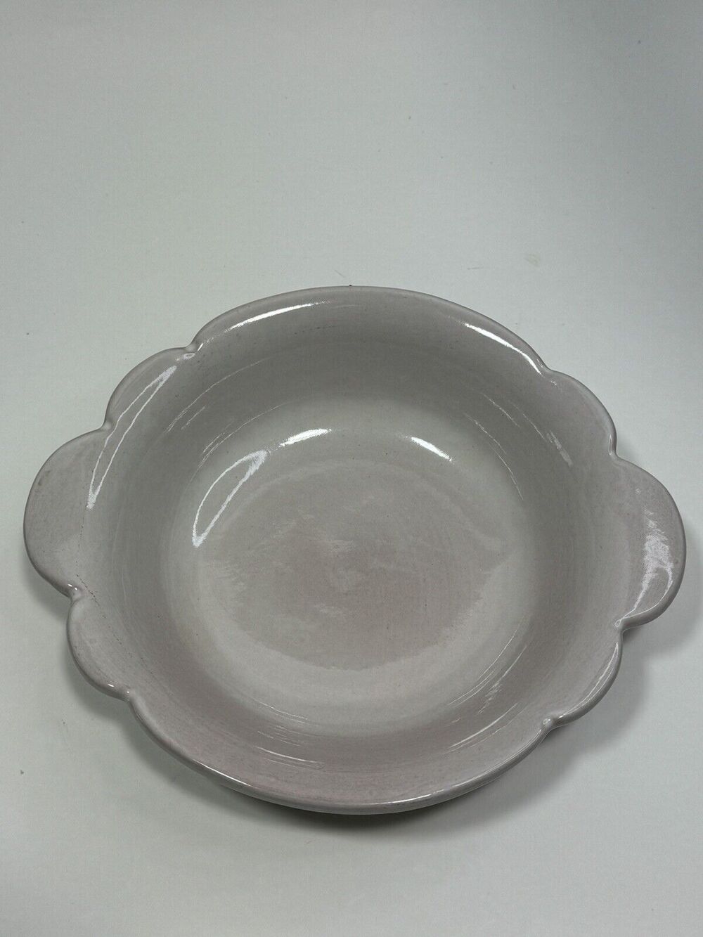 Frankoma Pottery White, Scalloped Edged Basin 30B